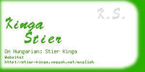 kinga stier business card